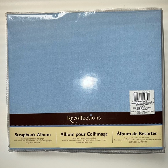 Recollections Office Recollections Scrapbook 8x8 Baby Blue Fabric Scrapbook Blank Pages